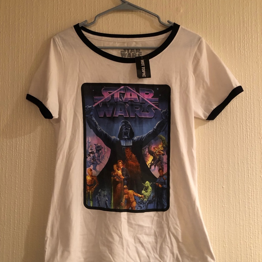 Black and white ringer tee womens Star Wars darth Vader her universe NWT Disney